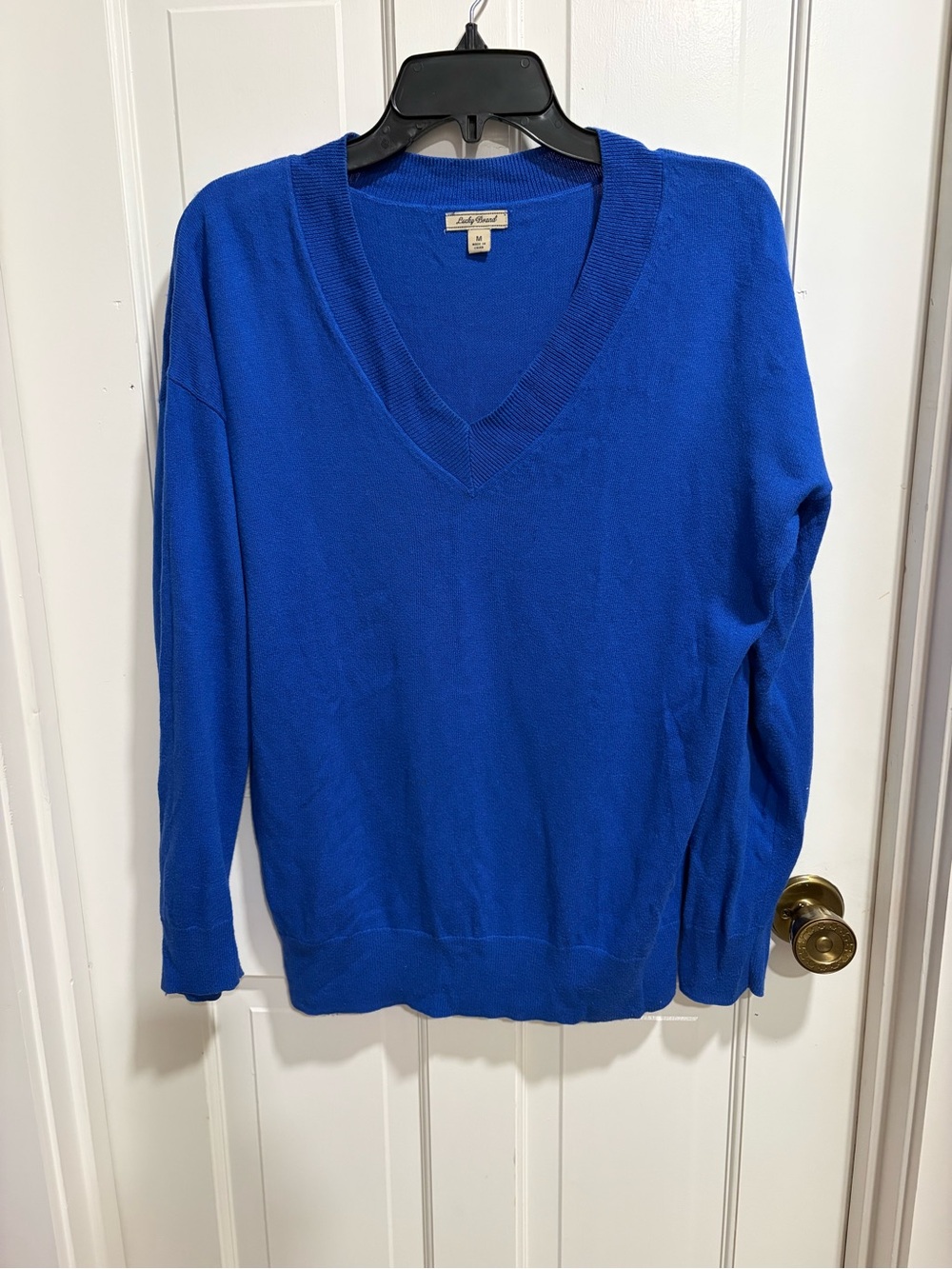 Lucky Brand Royal Blue V-Neck Sweater Size Medium